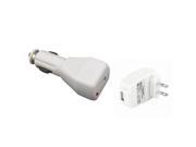 eForCity Universal Apple USB Charger Kit 12V Car Wall Charger White Compatible With Ipod iPhone iPod Touch iPod Nano
