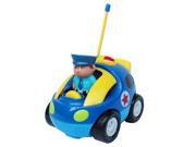 Cartoon Police Car Radio Control R C Toy for Toddlers Blue