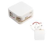 eForCity 2 in 1 Dual USB Car Travel AC Wall Charger For iPhone 6s 4.7 inch 6 Plus 5.5 Inch Samsung HTC Microsoft Phone Tablet White