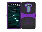 LG V10 Case eForCity Wave Symbiosis Dual Layer [Shock Absorbing] Protection Hybrid Stand Rubber Silicone PC Case Cover for LG V10 Black Purple