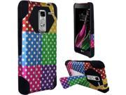 LG Class Case eForCity Polka Dots Dual Layer [Shock Absorbing] Protection Hybrid Stand PC Silicone Case Cover for LG Class Colorful Black