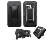 Alcatel One Touch Fierce XL Case eForCity Dual Layer [Shock Absorbing] Protection Hybrid PC Silicone Holster Case Cover for Alcatel One Touch Fierce XL Blac