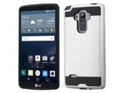 LG G Stylo Case eForCity Dual Layer [Shock Absorbing] Protection Hybrid Rubberized Hard PC Silicone Case Cover for LG G Stylo Stylus LS770 Silver Black