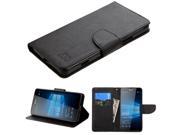 Microsoft Lumia 950 Case eForCity Stand Folio Flip Leather [Card Slot] Wallet Flap Pouch Case Cover for Microsoft Lumia 950 Black