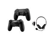 eForCity Black Silicone Skin Case with FREE Black Handsfree Gaming Gamer Headset with Boom Microphone Compatible with Sony PlayStation 4 PS4