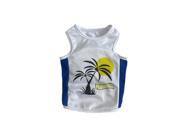 eForCity Sporty Blue and White Florida Tank Top for Pets Puppy Teddy Dogs Small