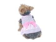 eForCity Sweet Pink Layered Chiffon Pet Puppy Teddy Dog Dress with Tulip Prints Extra Small