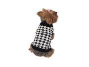 Black and White Knit Houndtooth Pets Puppy Teddy Dogs Sweater Medium