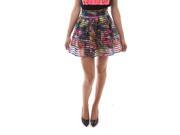 SoHo Women Rose Multi Pleated Bandage Skirt Size Large L Colorful