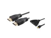 eForcity HDMI 3 x 1 Audio Switch 3 Input 1 Output Pigtail Cable 3 Pack 6 Feet High Speed HDMI Cable Supports 1080P PS3 Xbox DVD Blu ray