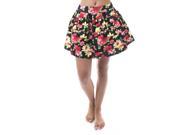 Zodaca Women Floral Vintage Stretch High Wais Flared Pleated Bandage Skirt Dress Small Size S Black Floral
