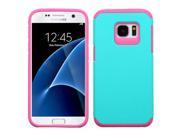 Samsung Galaxy S7 Case eForCity Dual Layer [Shock Absorbing] Protection Hybrid Rubberized Hard PC Silicone Case Cover Compatible With Samsung Galaxy S7 Teal