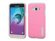 Samsung Galaxy J3 Case eForCity Dual Layer [Shock Absorbing] Protection Hybrid Rubberized Hard PC Silicone Case Cover Compatible With Samsung Galaxy J3 Pink