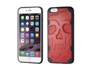 Apple iPhone 6 Plus 6s Plus Case eForCity Skullcap PC TPU Rubber Case Cover Compatible With Apple iPhone 6 Plus 6s Plus Red Black