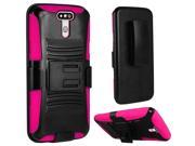 LG G5 Case eForCity Dual Layer [Shock Absorbing] Protection Hybrid PC Silicone Holster Case Cover Compatible With LG G5 Black Hot Pink