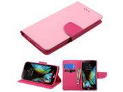 LG K10 Case eForCity Stand Folio Flip Leather [Card Slot] Wallet Flap Pouch Case Cover Compatible With LG K10 Pink