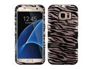 Samsung Galaxy S7 Edge Case eForCity Tuff Zebra Dual Layer [Shock Absorbing] Protection Hybrid Rubberized Hard PC Silicone Case Cover Compatible With Samsung