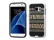 Samsung Galaxy S7 Case eForCity Zebra Dual Layer [Shock Absorbing] Protection Hybrid Rubberized Hard PC Silicone Case Cover Compatible With Samsung Galaxy S7
