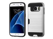 Samsung Galaxy S7 Case eForCity Dual Layer [Shock Absorbing] Protection Hybrid Rubberized Hard PC Silicone Case Cover Compatible With Samsung Galaxy S7 Silv
