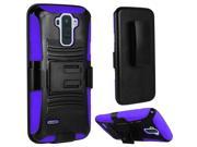 LG G Stylo 2 Case eForCity Dual Layer [Shock Absorbing] Protection Hybrid Stand PC Silicone Holster Case Cover Compatible With LG G Stylo 2 Black Purple