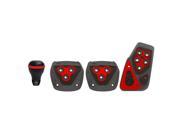 Pilot Automotive Manual Transmission Pedal Pad and Shift Knob Combo Kit Red Accent