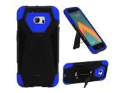 HTC One M10 Case eForCity Dual Layer [Shock Absorbing] Protection Hybrid Stand PC Silicone Case Cover Compatible With HTC One M10 Black Blue