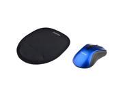 eForCity Blue 2.4G Wireless Optical Game Mouse Black Wrist Comfort Mouse Pad