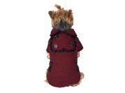 Black Red Herringbone Pattern Fashion Dog Pet Jacket 2 Extra Small