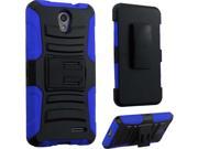 eForCity ZTE Chapel Case eForCity Dual Layer [Shock Absorbing] Protection Hybrid PC Silicone Holster Case Cover Compatible With ZTE Chapel Black Blue