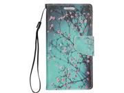 Apple iPhone 7 Case Cover eForCity Cherry Blossom Stand Folio Flip Leather Wallet Flap Pouch Case Cover Compatible With Apple iPhone 7 Blue Pink