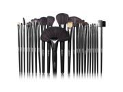 Zodaca 24 piece Makeup Brushes Kit Set Powder Foundation Eyeshadow with Cosmetic Pouch Bag Black