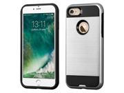 Apple iPhone 7 Case Cover eForCity Dual Layer Hybrid PC TPU Rubber Case Cover Compatible With Apple iPhone 7 Silver Black