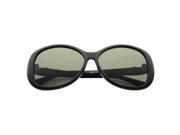 Zodaca 58mm Polarized Rhinestone Arm Sunglasses Black 100% UV Protection UV400