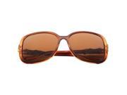 Zodaca Polarized Sunglasses with 57mm Lens Rhinestone Arm 100% UV Protection UV400 Dark Brown