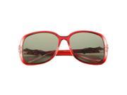 Zodaca Polarized Sunglasses with 57mm Lens Rhinestone Arm 100% UV Protection UV400 Red