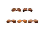 Zodaca 5 Pack Polarized 100% UV Protection UV400 Rhinestone Arm Sunglasses Goggle Brown