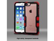 eForCity Dual Layer Hybrid Crystal PC Silicone Case Cover Compatible With Apple iPhone 6 6s Black Red
