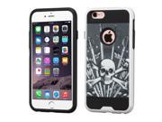 eForCity Sword Skull Dual Layer Hybrid Rubberized Hard PC Silicone Case Cover Compatible With Apple iPhone 6 Plus 6s Plus Black White