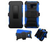eForCity Dual Layer Hybrid PC Silicone Holster Case Cover Compatible With Alcatel Stellar Black Blue
