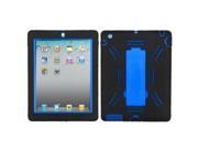 eForCity Symbiosis Dual Layer Hybrid Stand Rubber Silicone PC Case Cover Compatible With Apple iPad 2 3 4 Black Blue