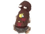 Brown Bear Hoodie Costume Dog Clothes Jacket Coat Puppy Cat Apparel Winter Size S