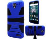 ZTE Warp 7 Case eForCity Dual Layer [Shock Absorbing] Protection Hybrid Stand Rubberized Hard PC Silicone Case Cover Compatible With ZTE Warp 7 Black Blue