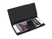 Apple iPhone 6 Plus 6s Plus Case Reiko Genuine Leather RFID Wallet Case Cover for Apple iPhone 6 6s Plus 5.5 inch Black