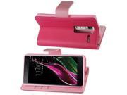 LG LS675 Case Reiko Stand Folio Flip Wallet Case Cover with Card Slot for LG LS675 Hot Pink Pink