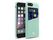 Apple iPhone 7 Case CobblePro Leather [Card Slot] Wallet Flap Pouch Compatible With Apple iPhone 7 Mint Green