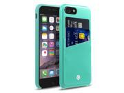 CobblePro Leather [Card Slot] Wallet Flap Pouch Compatible With Apple iPhone 7 Turquoise