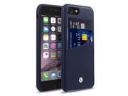 Apple iPhone 7 Case CobblePro Leather [Card Slot] Wallet Flap Pouch Compatible With Apple iPhone 7 Dark Blue