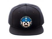Capcom Mega Man Pixel Face 8 Bit Snapback Hat Black