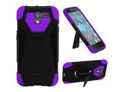 Alcatel Stellar Tru Case eForCity Dual Layer [Shock Absorbing] Protection Hybrid Stand PC Silicone Case Cover Compatible With Alcatel Stellar Tru Black Pu