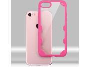 Apple iPhone 7 Case eForCity Crystal PC TPU Rubber Case Cover Compatible With Apple iPhone 7 Clear Hot Pink